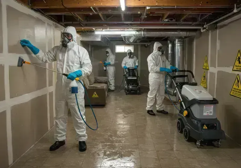 Basement Moisture Removal and Structural Drying process in Douglas County, IL